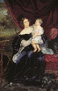 Karl Briullov Portrait of the Princess Olga Ivanovna Orlova-Davydova with her daughter Natalya Vladimirovna oil